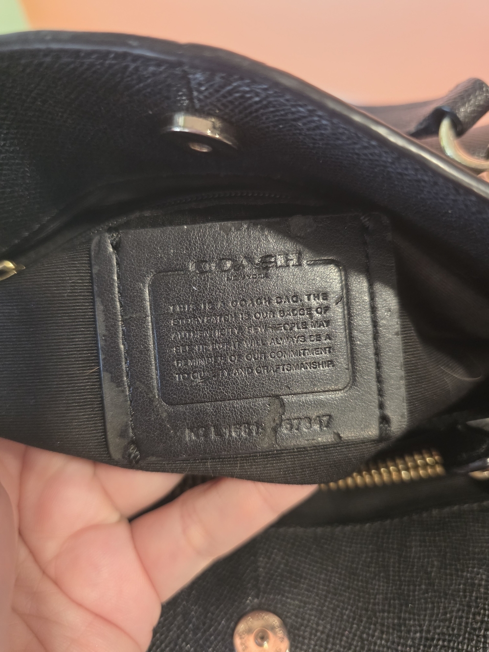 Coach Christie Carryall Handbag Black Pebbled Leather Shoulder Bag As Is - Picture 11 of 13